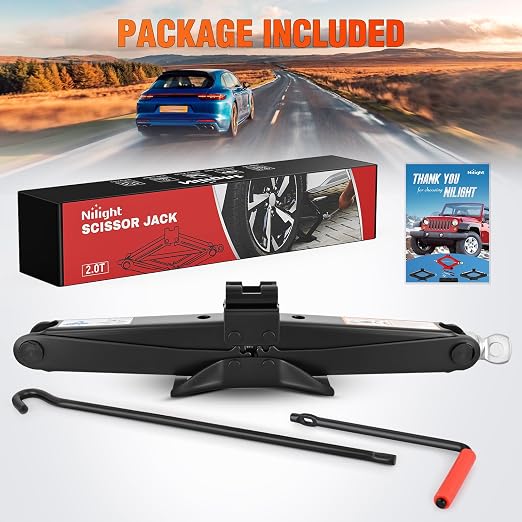 Scissor Jack for Car 2 Ton (4409 lbs), Heavy Duty Steel Scissor Lift Jack Car Kit with Crank Handle for Sedan SUV MPV Tire Changing, 3.9''-15.7'' Lifting Range Portable Small Jack, Black