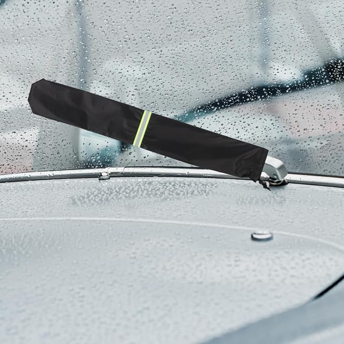 4Pcs Wiper Protectors, 25.5x3.9in Polyester Car Windshield Wiper Cover, 210D Waterproof Rain and Bird Droppings RV Wiper Guards for Cars SUVs and Trucks