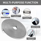 Car Door Edge Guards, 16Ft Rubber Seal Car Door Edge Trim, U Shape Door Edge Protector Guard, Aluminum Weather Proofing Automotive Door Edge Molding Protection for Most Car (Gray, 16Ft)