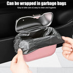 Car Trash Can, Car Garbage Bin with Lid & Handle - Leak-Proof Mini Trash Can for Car, Truck, SUV - Essential Car Accessories for Organization (Pink)