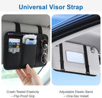 2 Pcs Car Sun Visor Multi-Pocket Organizer, Pu Leather Car Visor Organizer | Premium Pu Leather & Durable, Multi-Functional Storage, Instant Installation, Secure Fit
