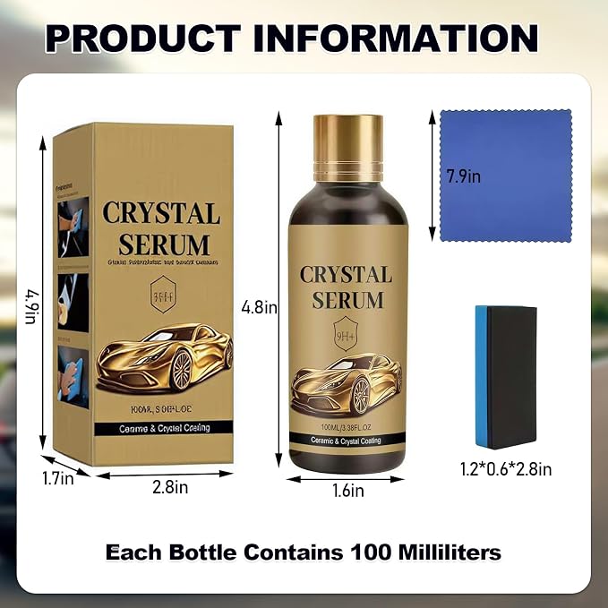 3PCS PTZ Crystal Serum for Cars,100ML Advanced Graphene Ceramic Coating, 9H Graphene Coating for Auto Car Detailing,High Gloss Paint Protection,Coat Restore for Paint, Glass & Wheel