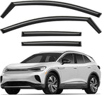 GrandWheel Window Deflectors Smoke Tinted in-Channel Side Window Vent Visor Deflectors Rain Guards Compatible with Volkswagen ID.4 2021-2026 - 4 pcs. GW0843