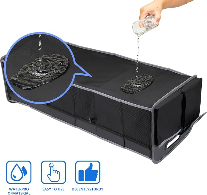 Car Trunk Organizer, 95L Waterproof Polyester Cars Accessories Organizer | 6 Pockets, Machine Washable PP Materials, 3 Compartments Car Storage, Suitable for SUV, Minivan, Truck
