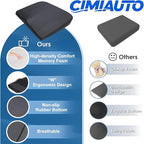 Comfort Memory Foam Car Seat Cushions For Driving,Black Booster Cushion Pad | Ergonomic Height Cushion, Sciatica & Lower Back Pain Relief Pillow, Comfort Seat Pad for Car Office Wheelchair Short People