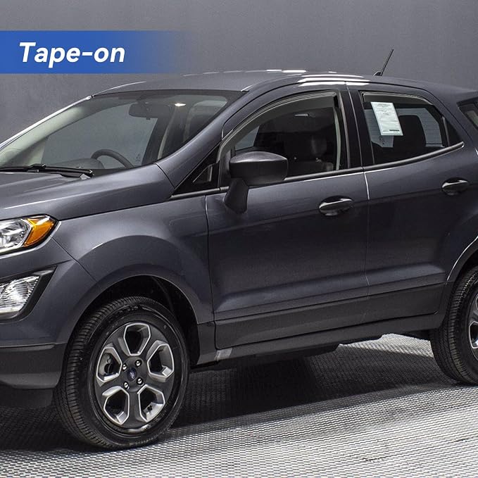 Window Visors Rain Guards for Ford EcoSport 2018 2019 2020 2021 2022, Out-Channel Window Vent Wind Deflectors Visors Shades for 18 19 20 21 22 EcoSport