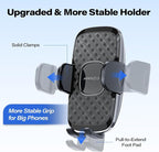 14'' Gooseneck Car Phone Holder,Heavy Duty Phone Holder for Truck, [Flexibile Long Arm] [Anti Shake stabilizer] Windshield Car Phone Mount Suction Cup,Fit for iPhone, Samsung (Black Plaid)