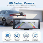 8.1" Portable Wireless CarPlay Stereo with 2K Dash Cam & 1080P Backup Cam | Wireless CarPlay/Android Auto, Voice Control, Split Screen, Plug & Play, 2K Dash Cam + 1080P Rear Cam