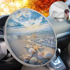 Beach Theme Steering Wheel Cover Sun Shade 17 inch Anti-Heat Steering Wheel Sunshade Cover Universal Auto Accessories Interior Reflective Sunlight Heat Universal Fit Most Vehicles SUV Trucks