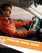 Car Steering Wheel Cover, Thin Anti-Skid Silicone Steering Wheel Cover for Men & Women, Universal Automotive Interior Accessories for Most Cars (Light Green)