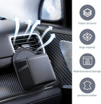 Car Air Vent Storage Bag Organizer Pocket, Multi-functional Air Conditioner Vent Organizer for ID Cards Glasses Phones Pens Keys, Keeps Your Car Neat & Tidy for Stress-free Journey (Black)