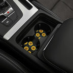 Sunflower Floral 3-Pc Car Set : Steering Wheel Cover + 2 Pc Car Coasters | Universal 14 - 15 Inch Breathable Anti Slip Sunflower Car Accessories Decor for Men Women