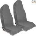 Waterproof Car Seat Cover for Front Seats, Protector for Cars SUVs Trucks, Sweat Towel Seat Covers Bucket for Gym,Workout,Beach,Hiking,Running and Swimming (Grey, 2PCS)