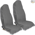 Waterproof Car Seat Cover for Front Seats, Protector for Cars SUVs Trucks, Sweat Towel Seat Covers Bucket for Gym,Workout,Beach,Hiking,Running and Swimming (Grey, 2PCS)