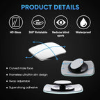 8 Pcs Blind Spot Car Mirror 360 Degree Adjustabe Glass Traffic Safety Rear View Mirror Convex Spot Frameless Adjustable Self Adhesive Angle for Larger Image Exterior Accessories (Rectangle)