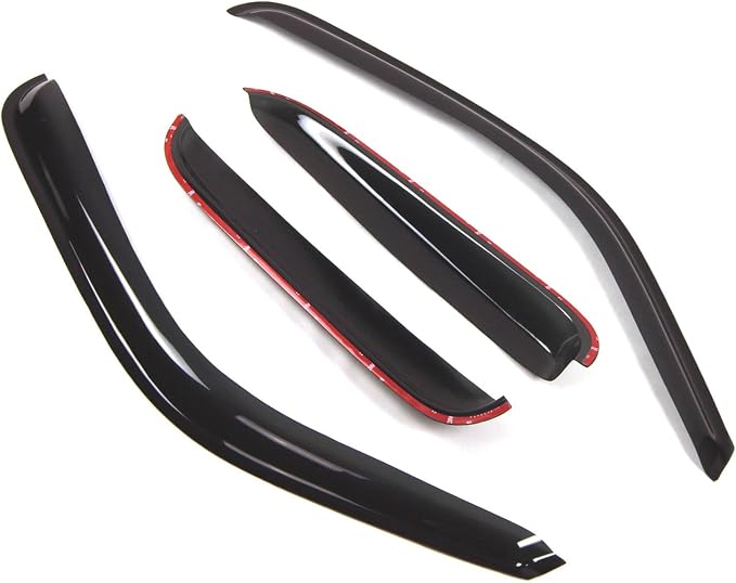 Outside Mount Window Vent Visors Rain Guards Compatible with Silverado 1500 EXT Cab 1999-2006 | Side Window Wind Deflectors Rain Shields | Smoke Tinted, 4 Pcs Set, DGWV-049
