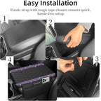 Bling Car Center Console Cover, Leather Car Arm Rest Cover Cushion with 2 Storage Bags, Universal Auto Armrest Protector Storage Box, Bling Accessories Interior for Most Vehicles (Purple)