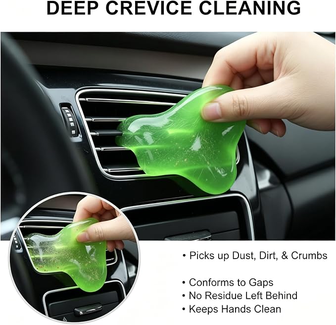 4PCS Car Cleaning Gel, Car Cleaning Supplies, Reusable Car Gel for Cleaning, Auto Detailing Tools Universal Cleaning Putty Gel for Keyboard, Laptop, Air Vents, Dust Crumb Removal