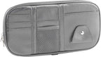 Car Sun Visor Organizer, Sunglass Holder and Storage Pocket, Card Cash Pouch with Multi-Pocket Net Zipper, Case Bag for License Pen Key, Auto Accessories for Truck, SUV, Van (Gray)
