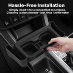 Center Console Cup Holder Insert for 2016-2023 Toyota Tacoma Interior Accessories, TPE Silicone Material 2-in-1 Center Console Drink Cup Holder Insert