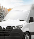Windshield Cover for Mercedes Sprinter 2007-current, Thick Oxford Front Window Sunshade, Exterior Windshield Cover for Ice & Snow, Gray with Mirror Cutouts