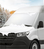 Windshield Cover for Mercedes Sprinter 2007-current, Thick Oxford Front Window Sunshade, Exterior Windshield Cover for Ice & Snow, Gray with Mirror Cutouts