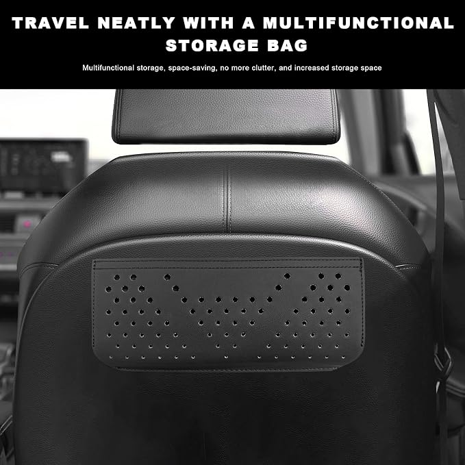 Car Seat Side Pocket Organizer, Auto Center Console Storage Pocket with Adhesive Tape, Multifunctional Leather Tray Pouch Sunglasses Holder for Car Seat Door Window (Black)