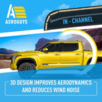 Extra Durable Window Deflectors in-Channel Window Visors Rain Guards Fit for Toyota Tundra 2022-2026 CrewMax, Sun Visors, Wind Vent for Shades, Exterior Car Accessories - 4 pcs. AG0915