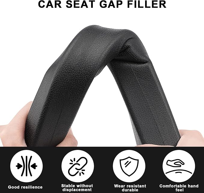 2 Pack Car Seat Gap Filler Car Seat Gap Interior Universal Fit PU Leather Car Seat Gap Plug for Filling Gaps Between Seats and Consoles Stop Things from Dropping