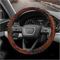 Sun Walker Leather Car Steering Wheel Cover, 15" Anti-Slip Crocodile Pattern Wheel Protector with Rose Grain, Comfortable Grip Steering Wheel Protector Universal for Cars SUVs Trucks (Brown)