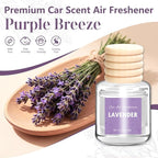 Car Air Freshener Diffuser Set, 6 Pack Lavender Natural Slow-Release Fragrance, Long Lasting Air Freshener for Women & Men Car Accessories, Hanging Cute Automotive Interior Decor Gift (8ml Each)