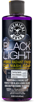 CWS61916 Black Light Foaming Car Wash Soap(Works with Foam Cannons, Foam Guns or Bucket Washes)Safe for Cars,Trucks,Motorcycles,RVs&More,16 fl oz, Black Cherry Scent(packaging may Vary)