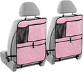 Pink Car Seat Organizer for Kids Backseat Kick Mat with Adjustable Strap Back of Seat Protectors for Cars Vehicle SUV 1 Pcs