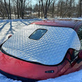 Car Windshield Cover for Ice and Snow, 72.83"×38.58" Weatherproof Car Window Protector with Elastic Straps, Universal Automotive Frost Guard Accessories for Cars/SUVs/Trucks (Silver)
