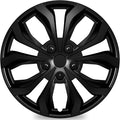 4-Pack Universal Hubcaps Wheel Covers Replacement R17, Steel Wheel Rim Cover for Most Cars Trucks Sedans SUV, 17" 17 in Hub Caps (Bright Black Color, 17 inch)