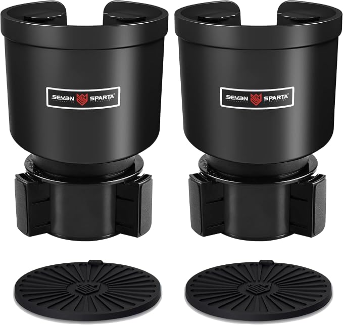Upgraded Car Cup Holder Expander Adapter with Offset Adjustable Base, Compatible with Yeti 14/24/36/46oz Ramblers, Hydro Flasks 32/40oz, Other Large Bottles Mugs in 3.5"-4.0", 2 Pack