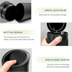 Car Trash Can Bin with Lid, Cup Holder Garbage Container Leakproof Vehicle Door Trash Bin, Mini Portable Dustbin Multipurpose Organizer for Auto Side Door Home Office (Black)