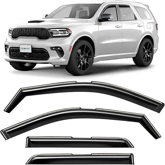 in-Channel Incredibly Durable Rain Guards for Dodge Durango 2011-2026, Original Window Deflectors, Vent Window Visors, Vent Deflector, 4 pcs. - 611162