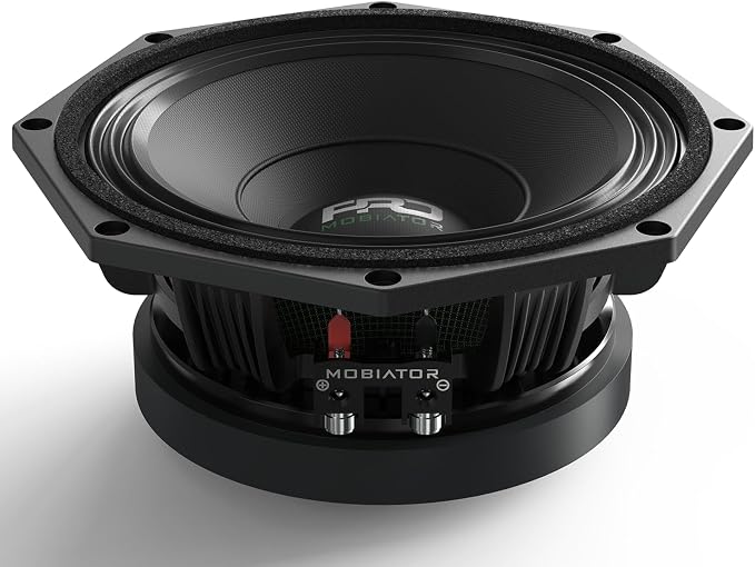 PRO824FR Loudspeaker - 8" Midrange Aluminum Basket, 1200W Max, 300W RMS, 4 Ohms - Premium Quality Audio Door Speakers for Car or Truck Stereo Sound System (MB-PRO824FR)