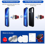 Magnetic Car Phone Holder for Dashboard, 360° Adjustable Strong Magnets Cell Phone Car Mount Compatible with iPhone, Samsung, Android - Red