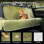 Dog Car Seat Cover for Back Seat, Back Seat Pet Cover for Dogs Waterproof, Scratchproof Dog Backseat Cover, Non-Slip Bench Car Seat Protector, Universal Fit Most Cars, SUVs, Trucks, Green