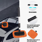 Car Glass Cleaner Wiper,Windshield Cleaning Tool, Microfiber Window Cleaner with Extendable Handle,Auto Glass Wiper Kit(Orange Square)