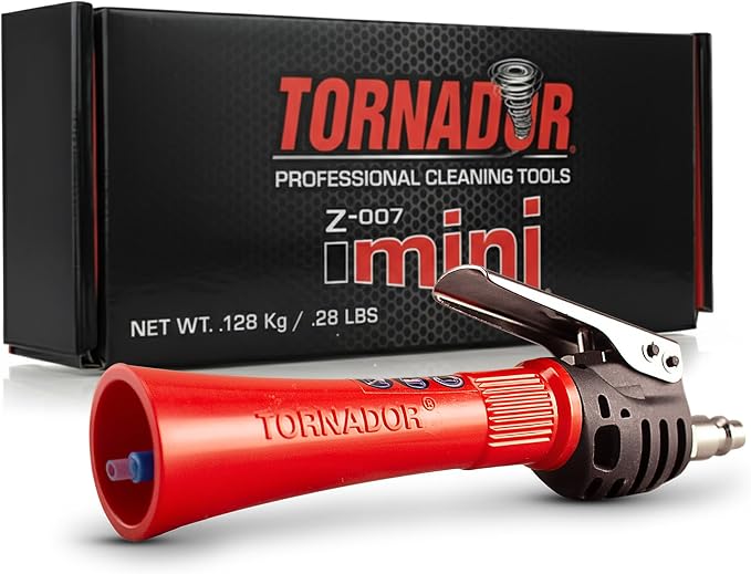Z-007 Mini | Compact High-Pressure Car Cleaning Tool | Ergonomic Design Speeds Up Interior Detailing | Works with Air Compressor | Powerful & Portable