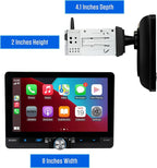J1CA8FL 8" Wireless Apple CarPlay Android Auto Single/Double DIN | Fits single or double DIN, wired or wireless Certified Apple CarPlay plus Android Auto, front and rear camera inputs, USB