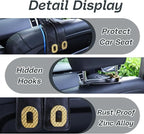 Car Headrest Hooks Universal Car Purse Hook Premium Leather and Alloy Twin Hook Car Seat Back Storage Hanger Hook for Purse Bags Cloth Drink Durable Holder Car Accessories (BH09-Black-Gold-4 Pcs)