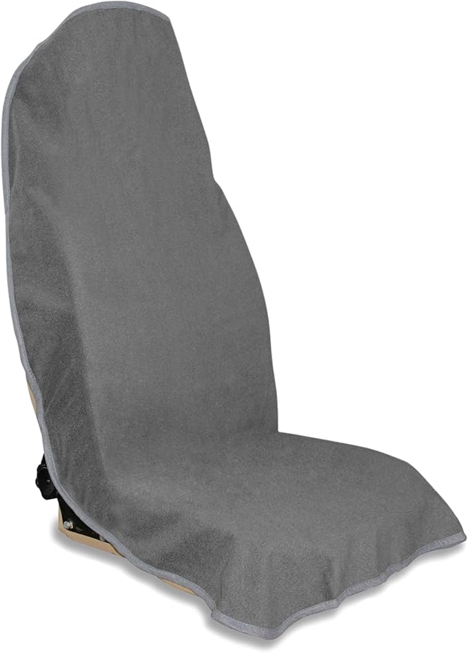 Waterproof Car Seat Cover for Front Seats, Protector for Cars SUVs Trucks, Sweat Towel Seat Covers Bucket for Gym,Workout,Beach,Hiking,Running Swimming(Grey, 1PC)