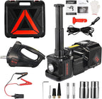 Electric Car Jack kit 5 Ton 12V Electric Floor Jack Lift for Vehicle, Electric Hydraulic Jack Auto Repair Tool Set with Built-in Inflator and Impact Wrench for SUV Sedan Truck Tire Change