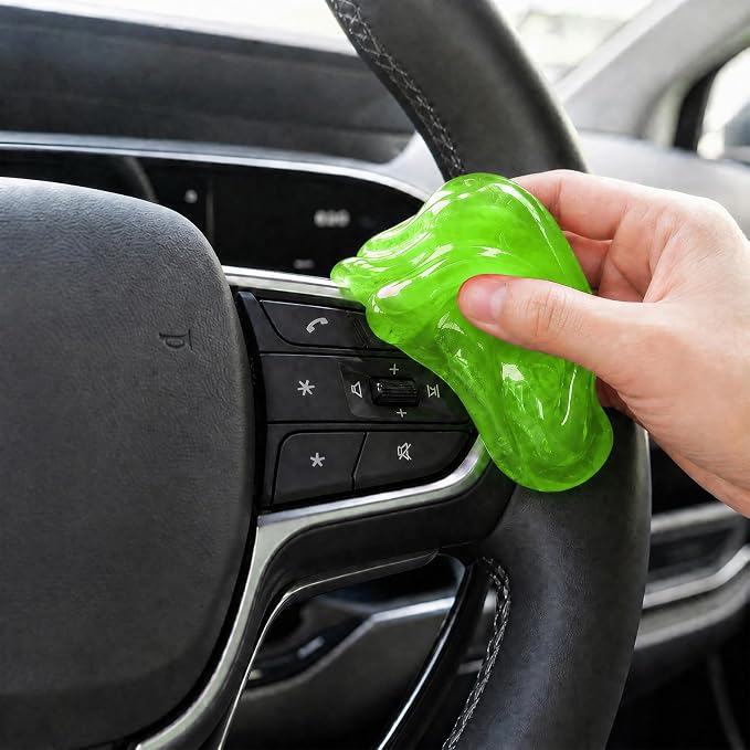 Car Cleaning Gels, Reusable Dashboard Dust Removal Slime Auto Detail Cleaner, Universal Cleaning Putty Air Vent Dusting Mud Fits for Vehicles Keyboards Laptops Keys (Green)