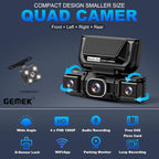 360 Degree View 4 Channel Dash Cam 5G WiFi & APP Control, 2K Front and Rear Inside, Left Right Dash Camera for Cars Free 64GB TF Card, G-Sensor, Night Vision, 24H Parking Mode