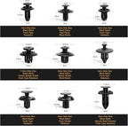 190 Pcs Car Retainer Clips & Fastener Remover - 18 Most Popular Sizes & Applications Auto Push Pin Rivets Set -Door Trim Panel Clips for Toyota, Honda, Nissan, Mazda - Bonus Fastener Remover